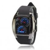 Relógio unisex com LED azul matrix com display multi funcion