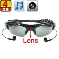 Óculos de sol, preto, 4GB, MP3, Camcorder DVR com câmera esc